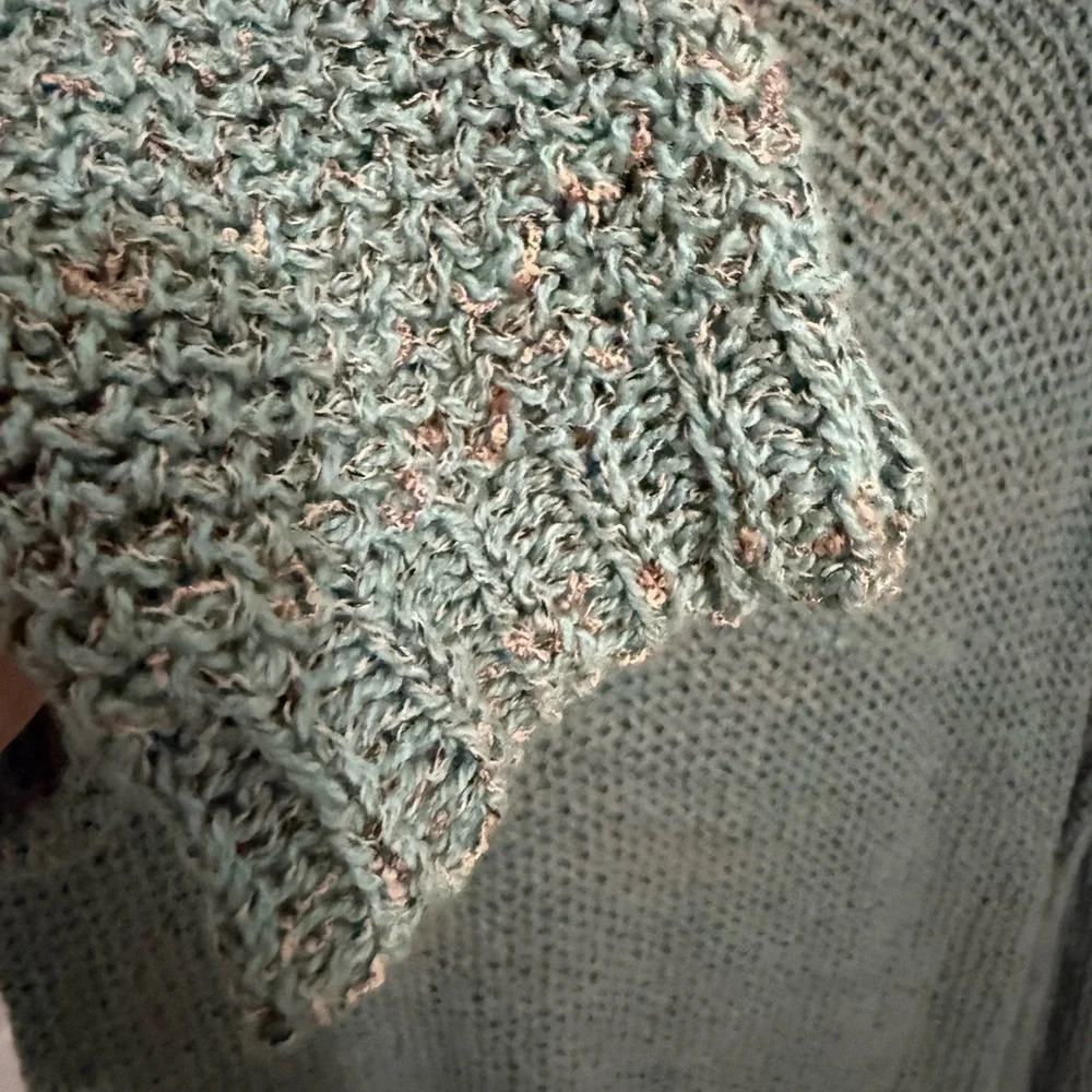 Free People Green Hooded Sweater *GOOD USED CONDITION* - Picture 6 of 11